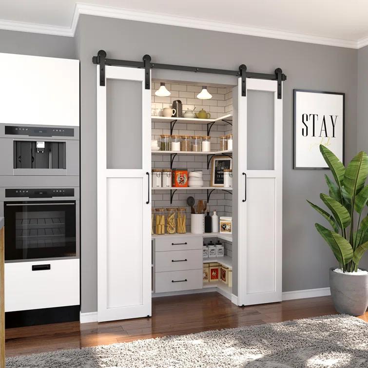 HERACLES Standard Double Door Barn Door Hardware Kit