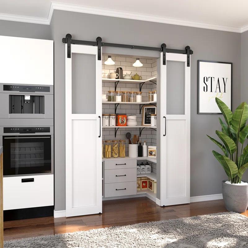 Watchmen Straight Design Standard Double Track Barn Door Hardware Kit
