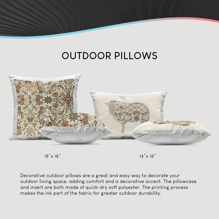 Stupell Industries Santa & Reindeer Scene Printed Outdoor Throw Pillow Design by Imagine It Images