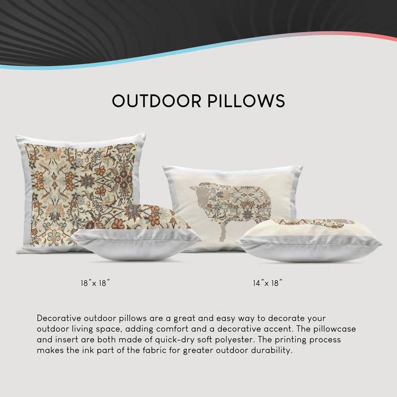 Stupell Industries Santa & Reindeer Scene Printed Outdoor Throw Pillow Design by Imagine It Images