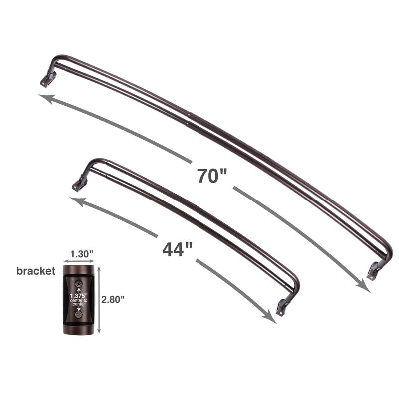 Utility-Sink 70'' Curved Fixed Shower Curtain Rod