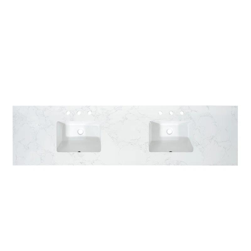 Altair Ceres 84"  Engineered Stone Double Bathroom Vanity Top with Sink