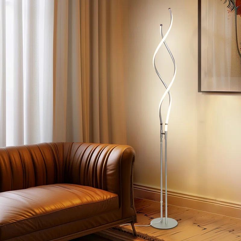 Brightech Embrace 60 in. Industrial 2-Light LED Energy Efficient Floor Lamp