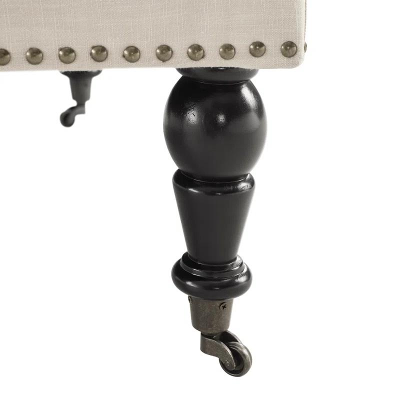 Kelly Clarkson Home Landis 35" Nailhead Trim Tufted Upholstered Ottoman
