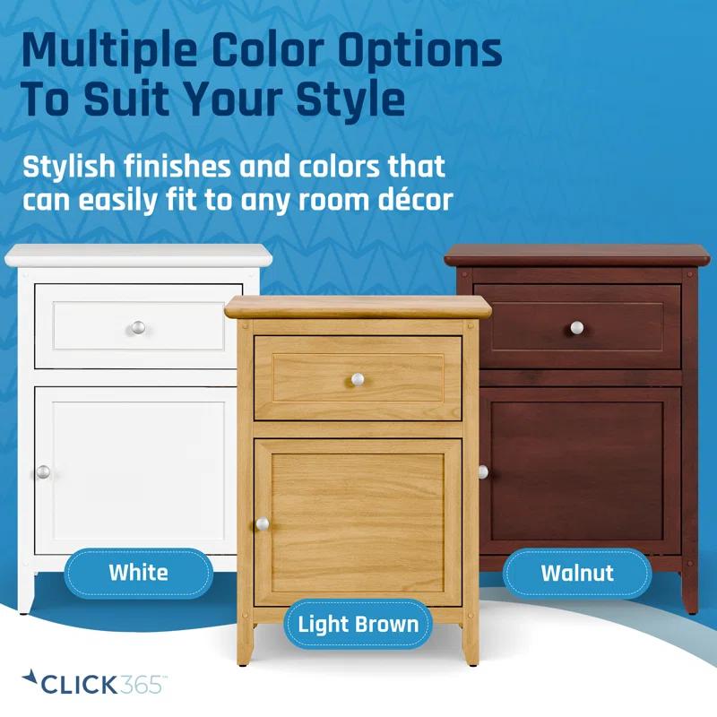 Click Decor ClickDecor Alcott Side Table with Single Drawer and Storage Cabinet