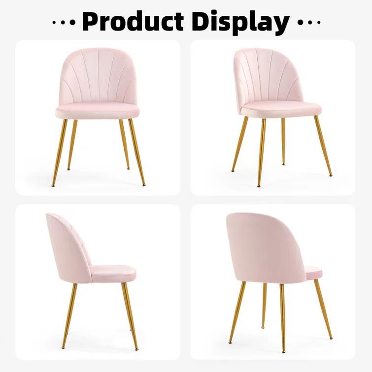 Everly Quinn Velvet Upholstered Stacking Side Chair (Set of 4)