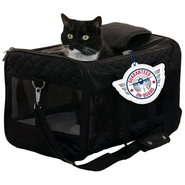 Sherpa Original Deluxe Travel Pet Carrier, Airline Approved & Guaranteed On Board - Black Lattice