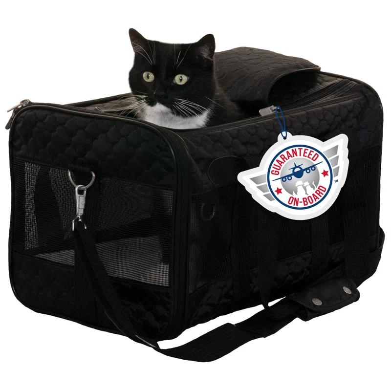 Sherpa Original Deluxe Travel Pet Carrier, Airline Approved & Guaranteed On Board - Black Lattice