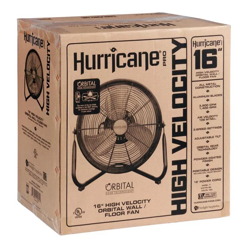 Hurricane Pro 3 Adjustable Speed High Velocity Metal Box Fan