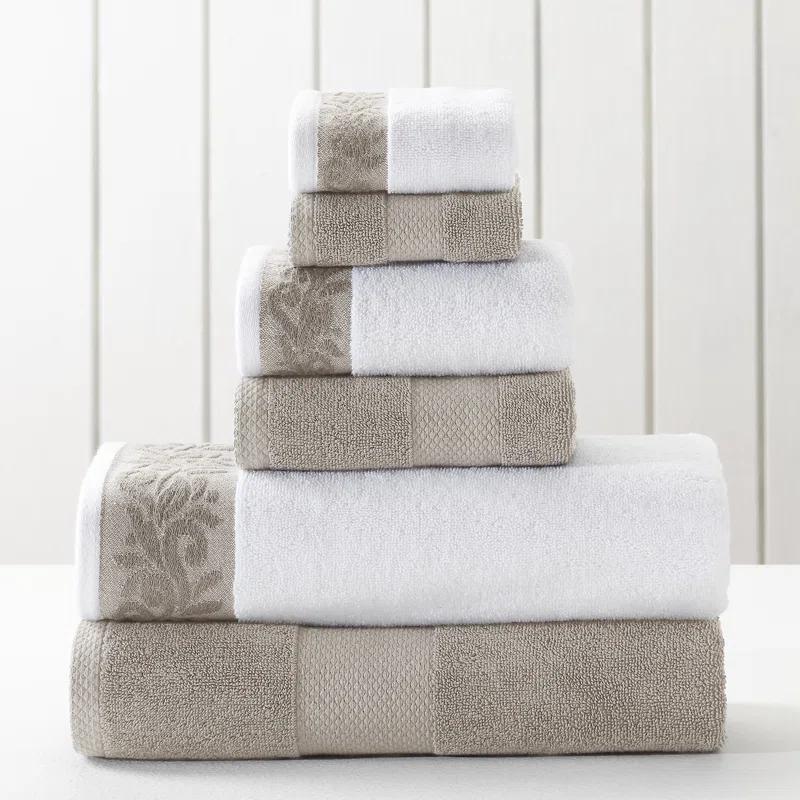 Modern Threads Modern Threads 600 GSM 6-Piece Towel Set with Filgree Jacquard Border