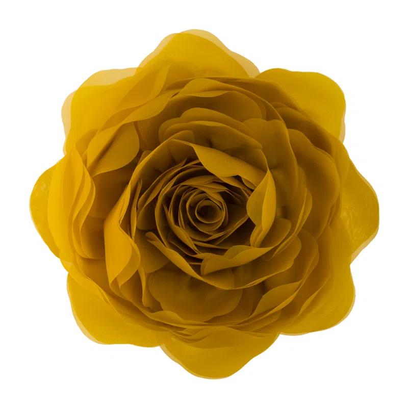 JWH Simulation Rose Flower Throw Pillow Decorative Round Floral Accent Pillow Cover & Insert