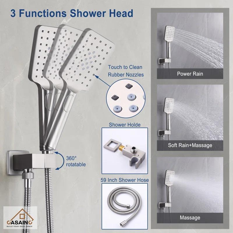 CASAINC OY-98B1202-BN All-In-One Kit with Rough in-Valve