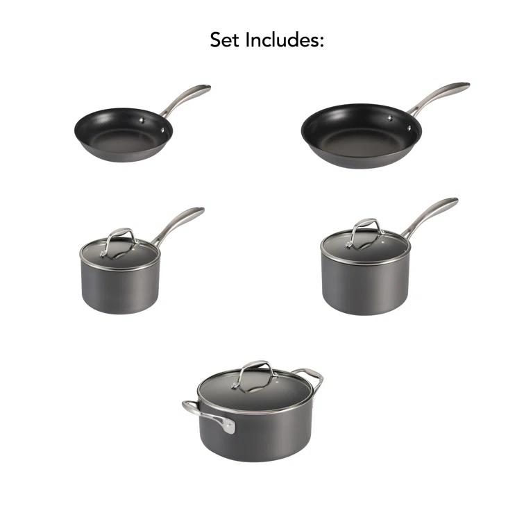 Tramontina Tramontina Gourmet 8 Pc Hard Anodized Aluminum Cookware Set