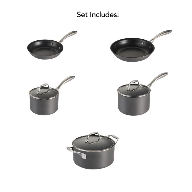 Tramontina Tramontina Gourmet 8 Pc Hard Anodized Aluminum Cookware Set
