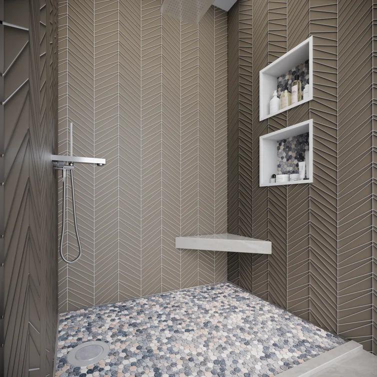 Cruz Bay Studio 11.5" x 11.5" Random Sized Natural Stone Penny Round Mosaic Wall & Floor Tile