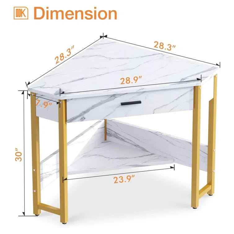 ODK Corner Metal Base Writing Desk