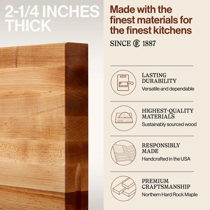 John Boos Wood Edge Grain Reversible Cutting Board