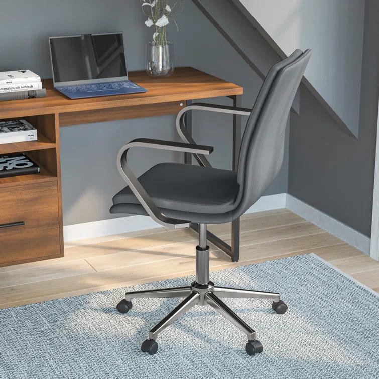 Flash Furniture Mid-Back Designer Upholstered Swivel Executive Office Chair with Armrests