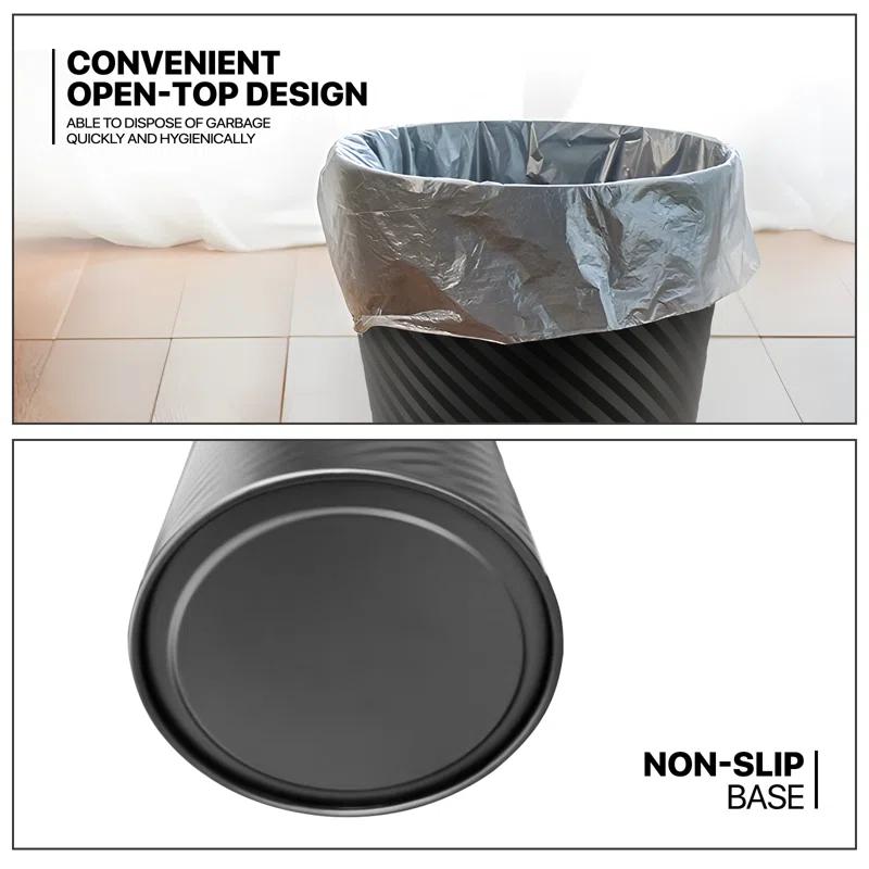 1.3 Gallon Trash Can Metal Wastebaskets Waste Basket Recycling Garbage Container Bin for Home Office (Set of 2)