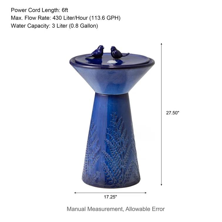 Kelly Clarkson Home Loulou Weather Resistant Bowl & Stand Fountain with Light