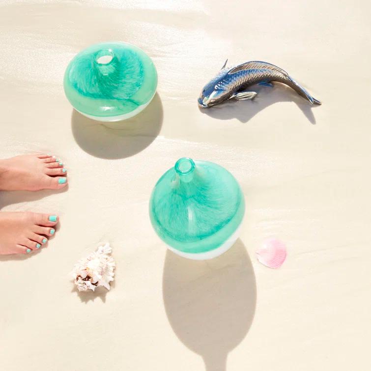 Iced Marble Glass Table Vase