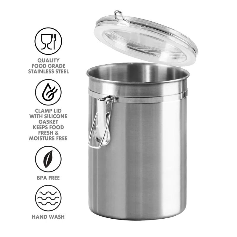 Stainless Steel Clamp Canister w/ Clear Lid