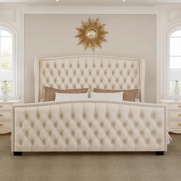 House of Hampton® Platform Bed Frame With Wingback Headboard