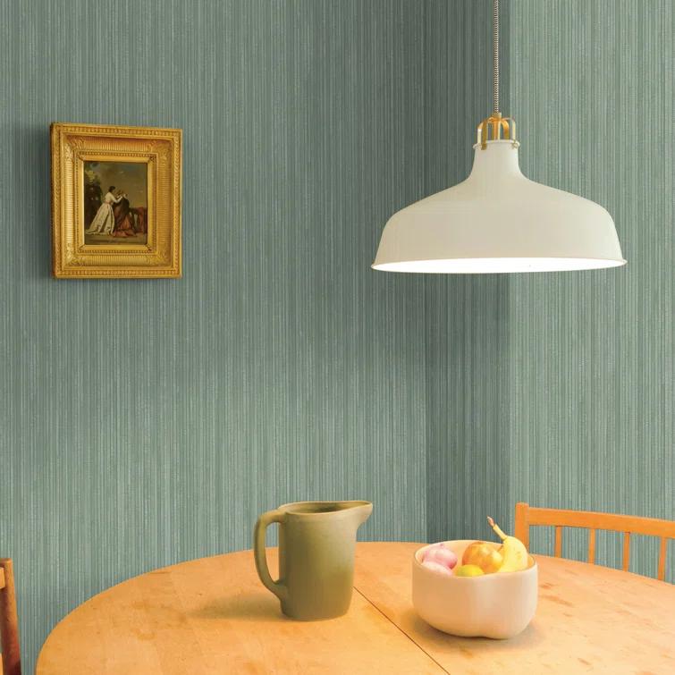 Tempaper & Co. 28 sq ft Faux Grasscloth Removable Peel and Stick Wallpaper Textured Sage : Vinyl, Self-Adhesive, Wood Grain Design