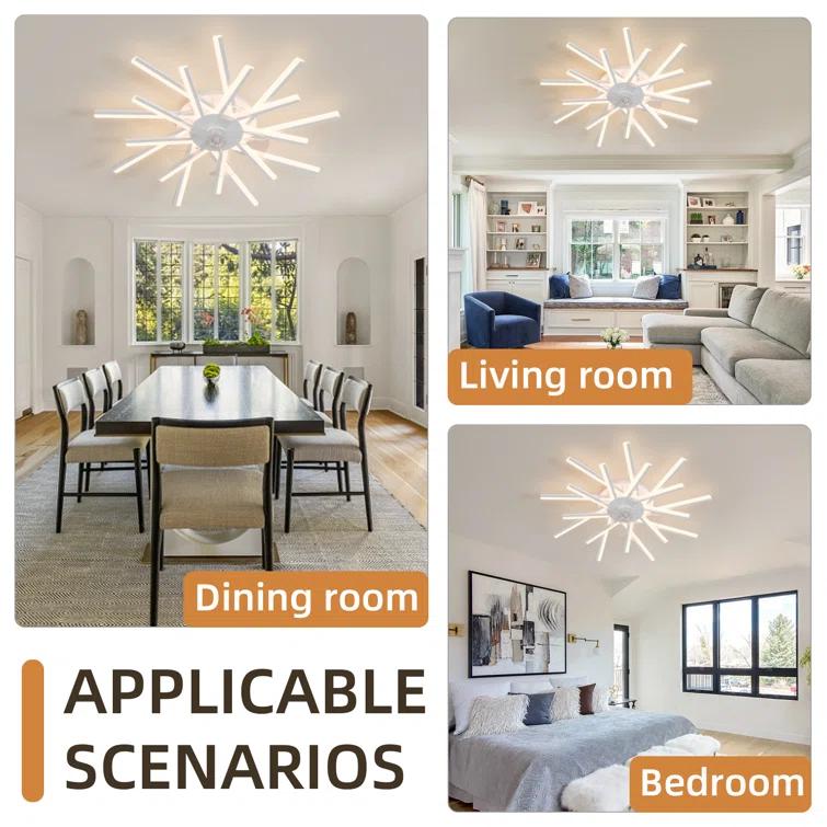 Orren Ellis 36'' 5 - Blade Dimmable LED Ceiling Fan with Remote Control and APP