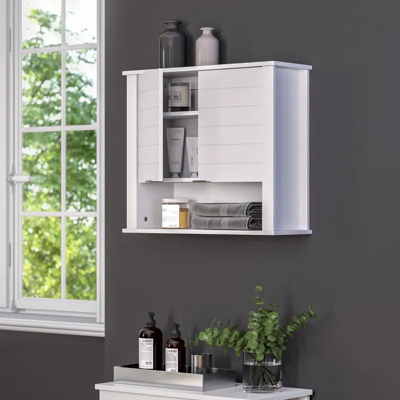 RiverRidge Home RiverRidge Madison Two-Door Bathroom and Laundry Wall Mount Storage Medicine Cabinet with Fixed and Adjustable Shelf