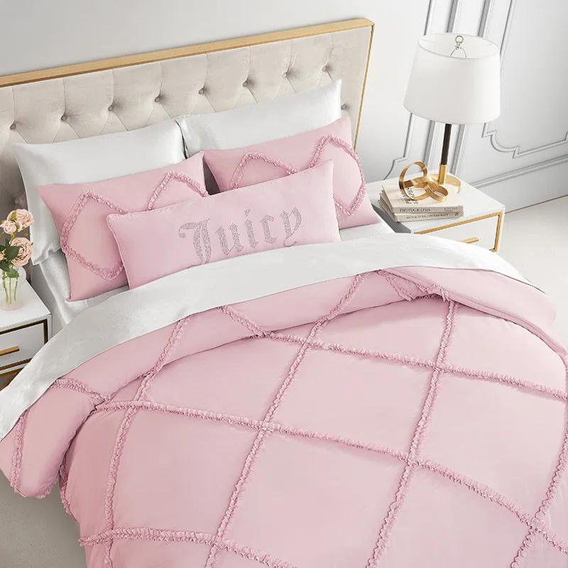 Juicy Couture Juicy Couture Diamond Ruffle Reversible Comforter & Shams Bedding Sets