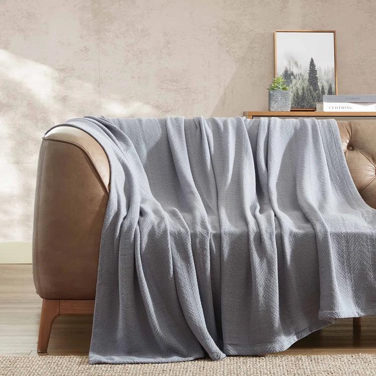 Eddie Bauer Eddie Bauer Herringbone Cotton Reversible Blanket