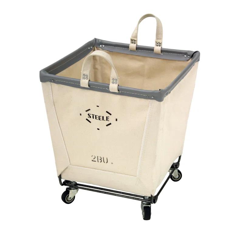 Steele Canvas Basket Canvas Rolling Laundry Hamper with Handles