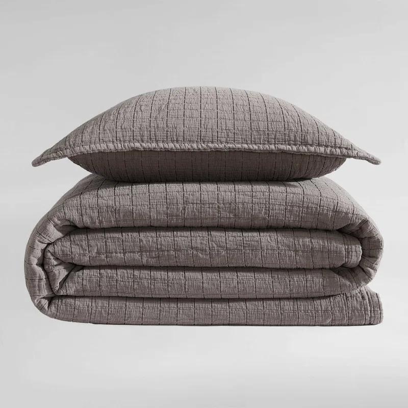 Essential Garment Washed Solid Reversible Cotton Coverlet