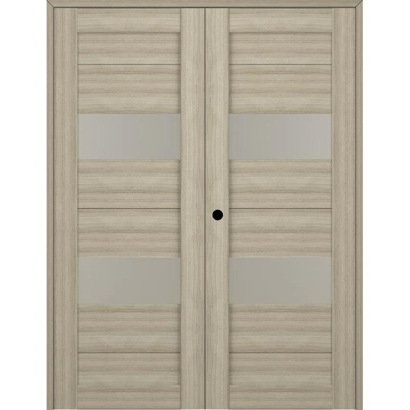 Belldinni Berta Solid Manufactured Wood and Glass Paneled Prefinished Standard Double Door