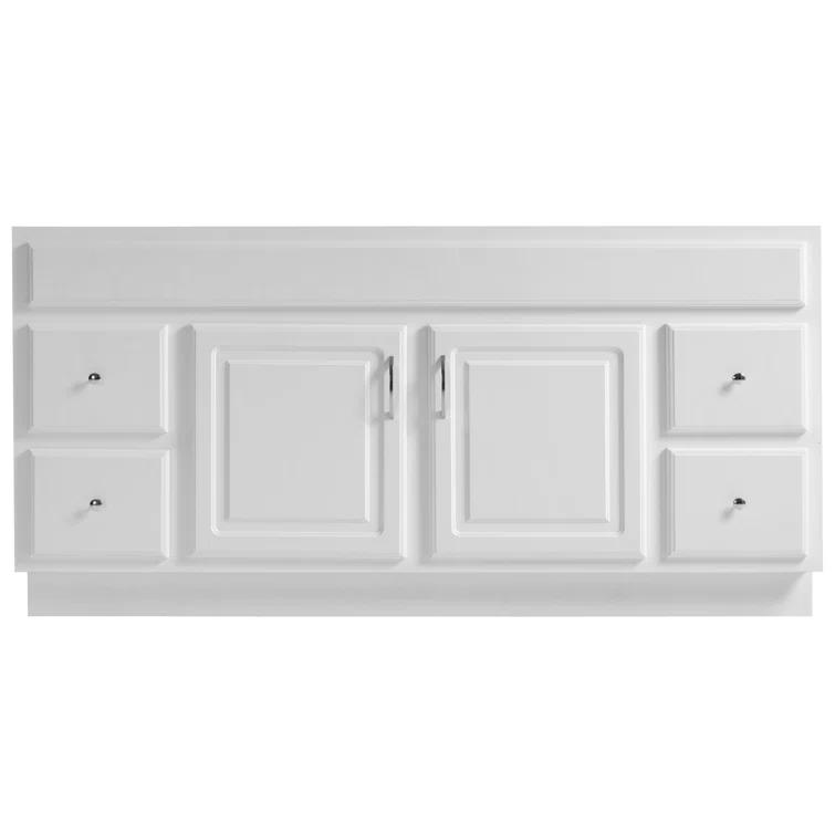 Design House Concord 60 Inch Bathroom Vanity Cabinet, Solid Wood, Fully Assembled, White