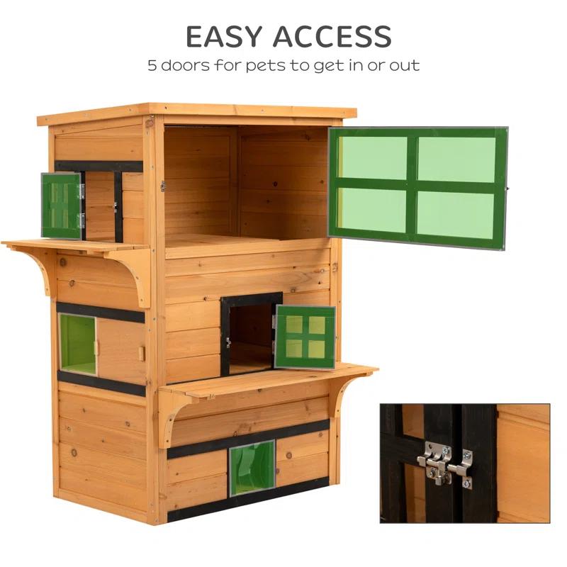 Tucker Murphy Pet™ 3-Story Cat House Feral Cat Shelter