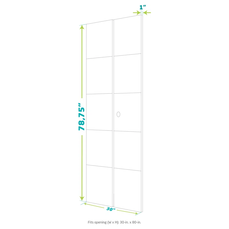 EightDoors 80-in Louvered Wood Finished Painted Flat Bi-Fold Door
