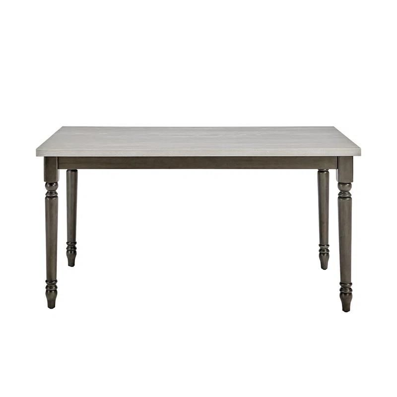 Io 60" Two Tone Solid Wood Farmhouse Dining Table