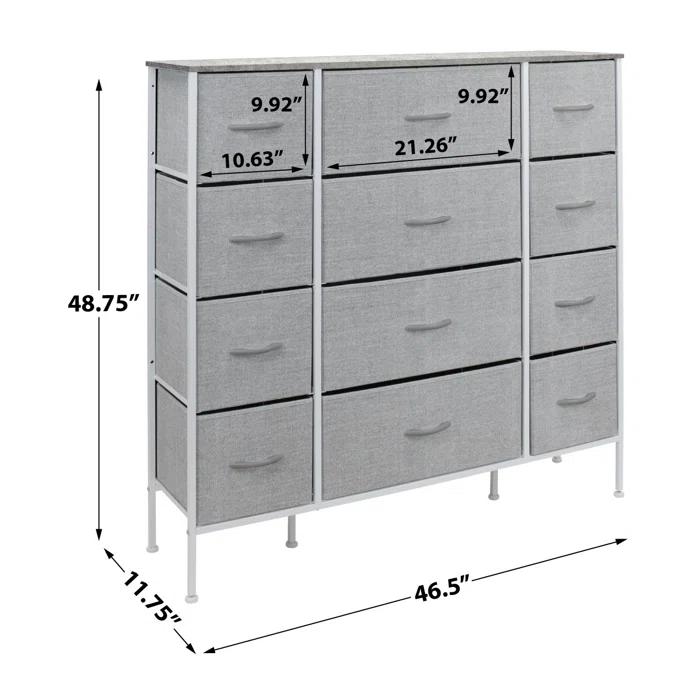Sorbus Sorbus 12 Drawers Dresser with Steel Frame and Wood Top