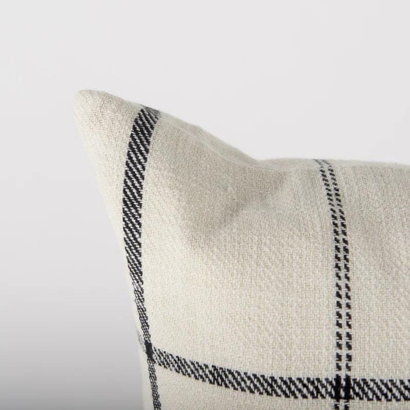 ZeaZu Black And Beige Plaid Square Accent Cover