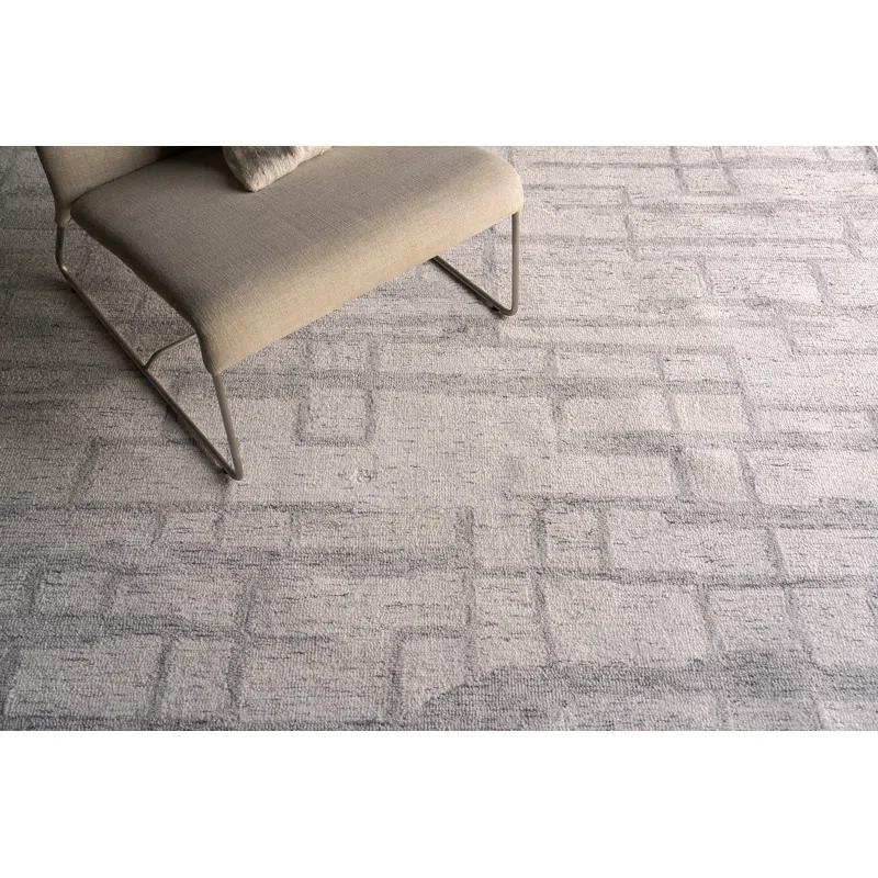 Exquisite Rugs Naturals Handmade Hand-Tufted New Zealand Wool On Canvas Ivory/Gray Area Rug