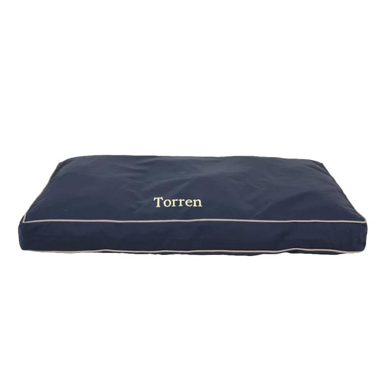 Carolina Pet Company Classic Twill Rectangular Pet Bed in Red with Khaki Cording