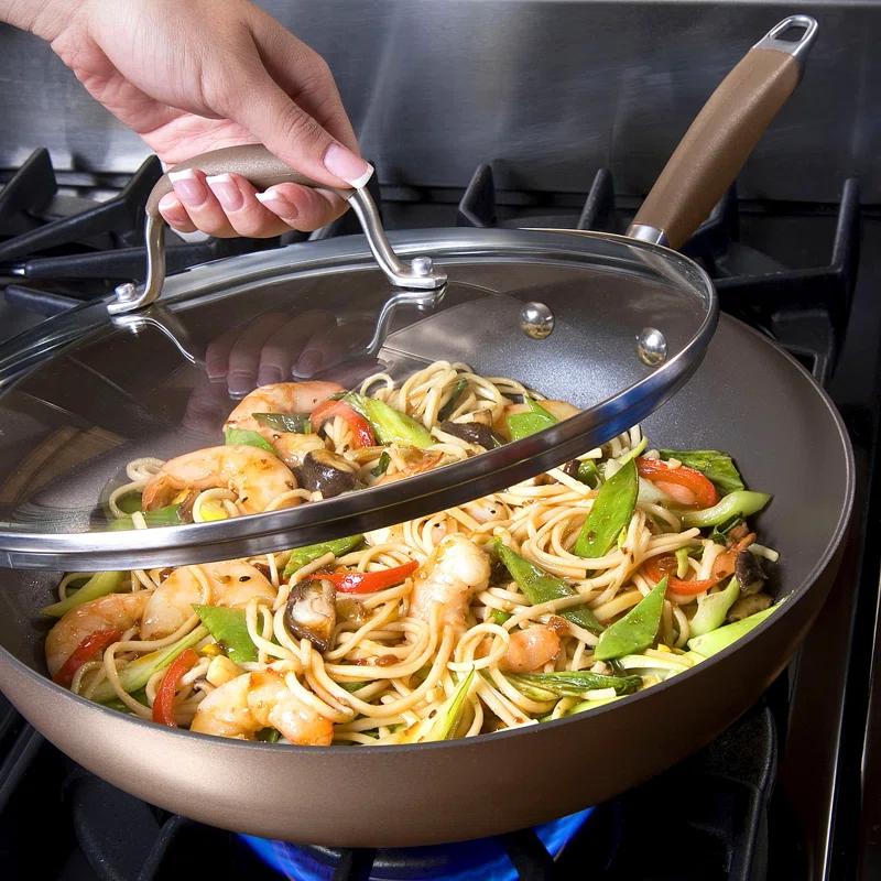 Anolon Anolon Advanced Home Hard Anodized Nonstick Deep Frying Pan / Skillet with Lid, 12 Inch