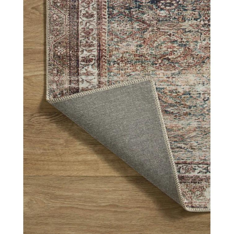 Chris Loves Julia x Loloi Jules Oriental Power Loomed Polyester Area Rug in Ink / Terracotta