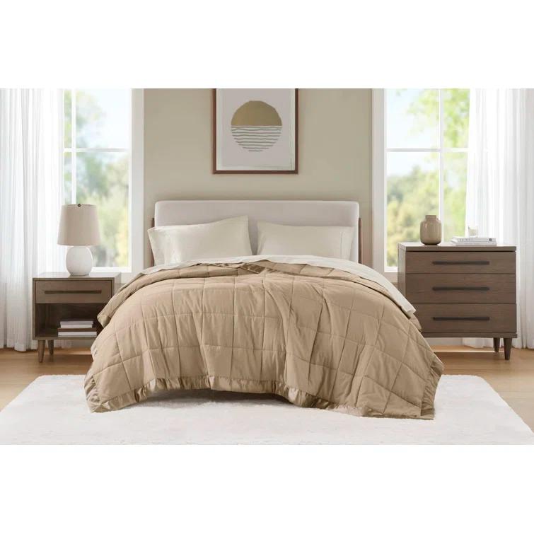 Madison Park Lightweight Down Alternative Blanket with Satin Trim