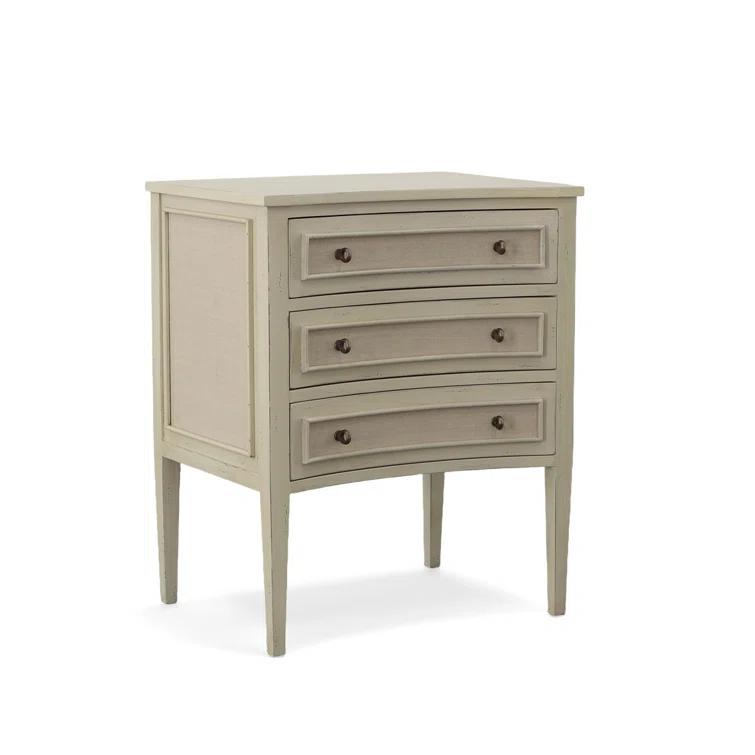 Whitley Cream Mahogany and Linen Farmhouse Accent Chest