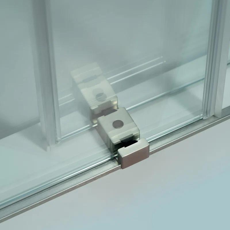 WoodBridge 44-48" W x 80" H Double Sliding Semi- Frameless Shower Door with 5/16"(8mm) Clear Tempered Glass SURFK-4880--BN