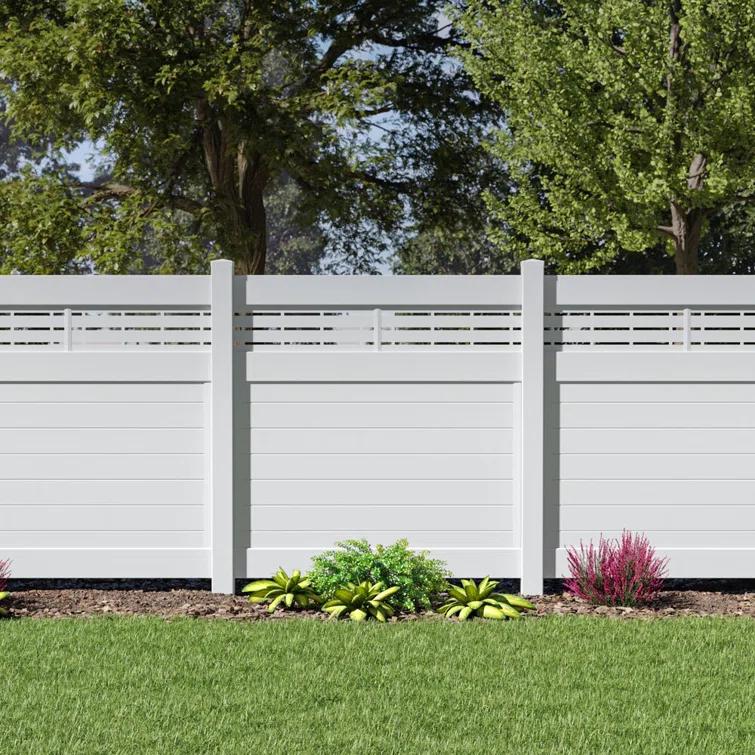 Barrette Outdoor Living Horizontal Fence Boardwalk White Vinyl Panel Kit