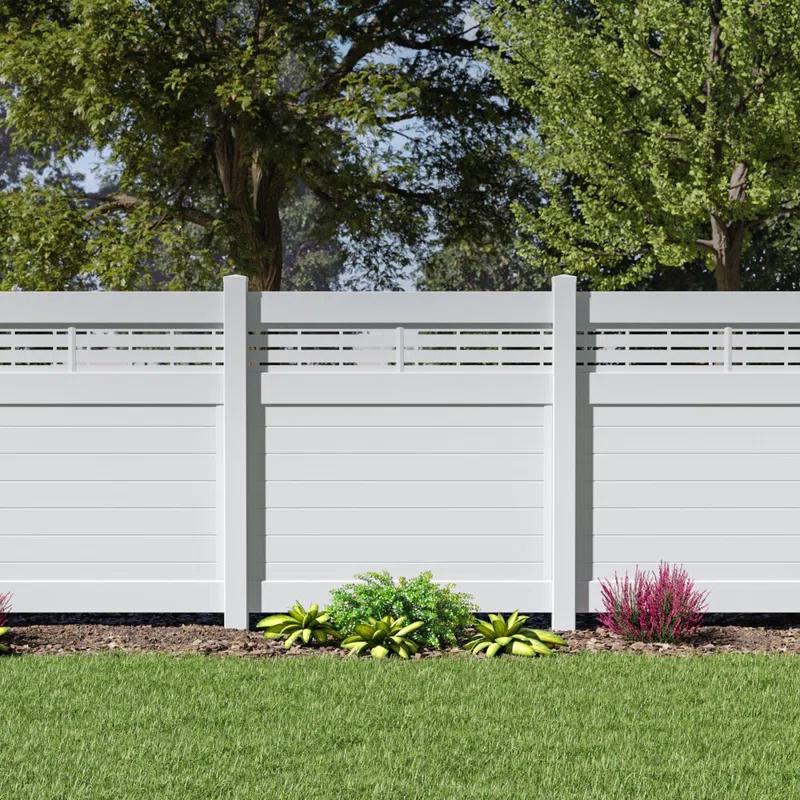 Barrette Outdoor Living Horizontal Fence Boardwalk White Vinyl Panel Kit